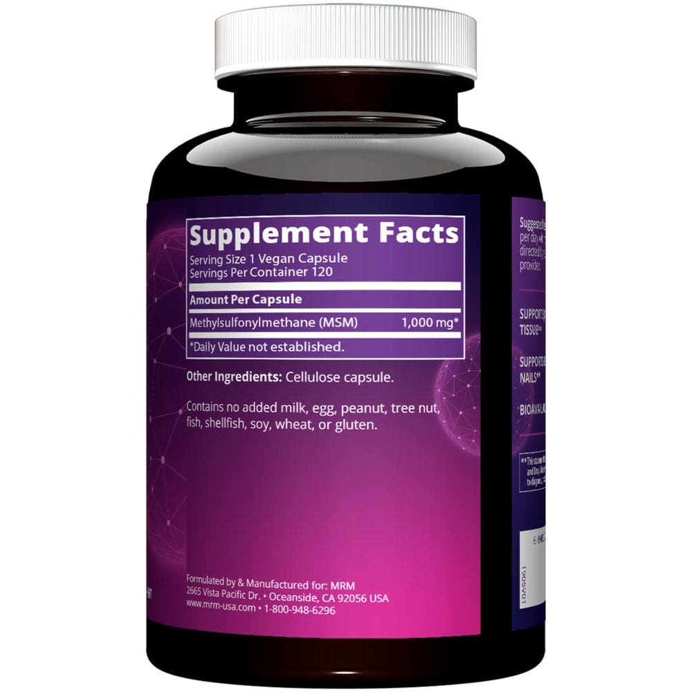 MSM 1000mg capsules for joint support