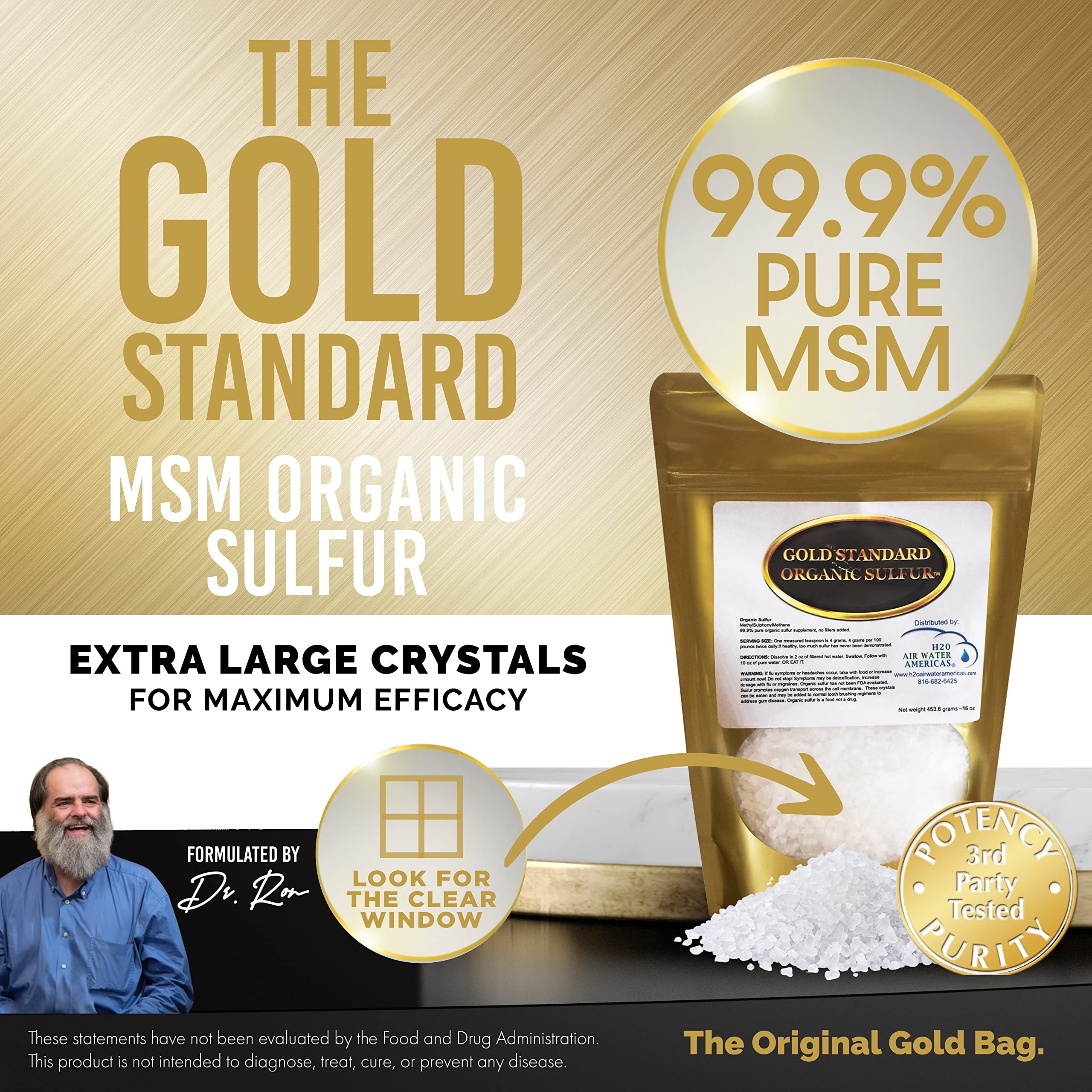 MSM crystals 99.9% pure therapeutic-grade MSM