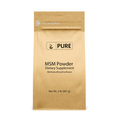 Front view of MSM powder 2 lb container