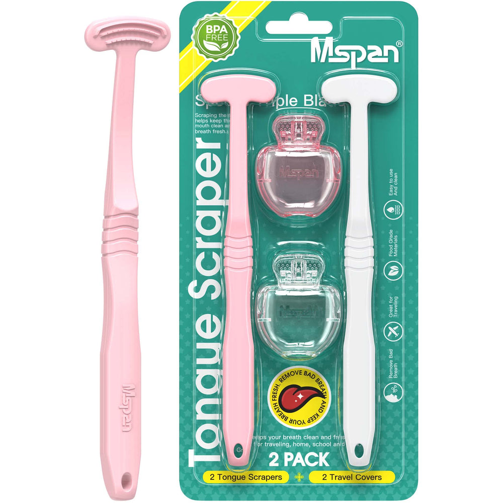 Close-up of triple blade design on tongue scraper