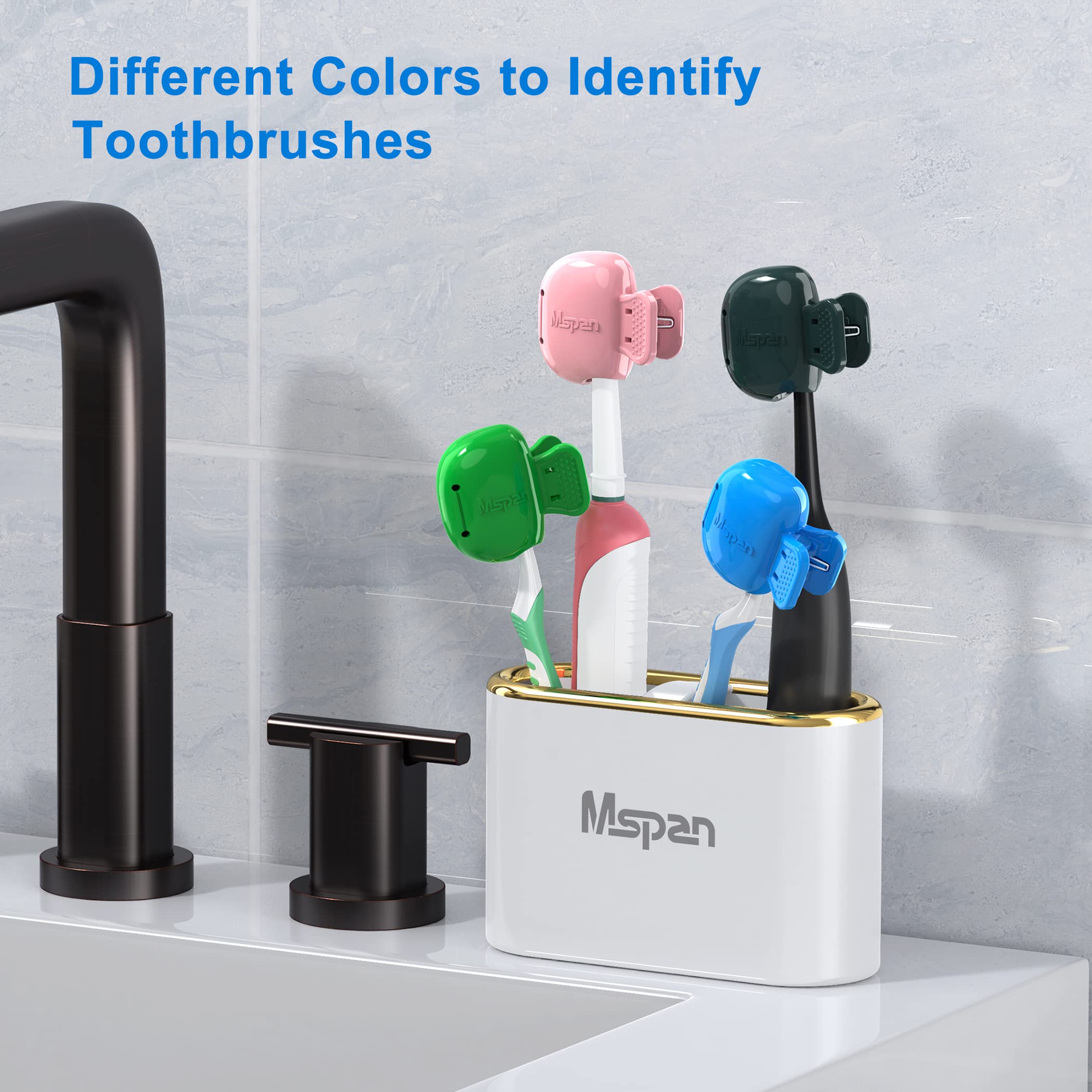 Mspan Toothbrush Cover Cap Case - Dark Teal (6-Pack)