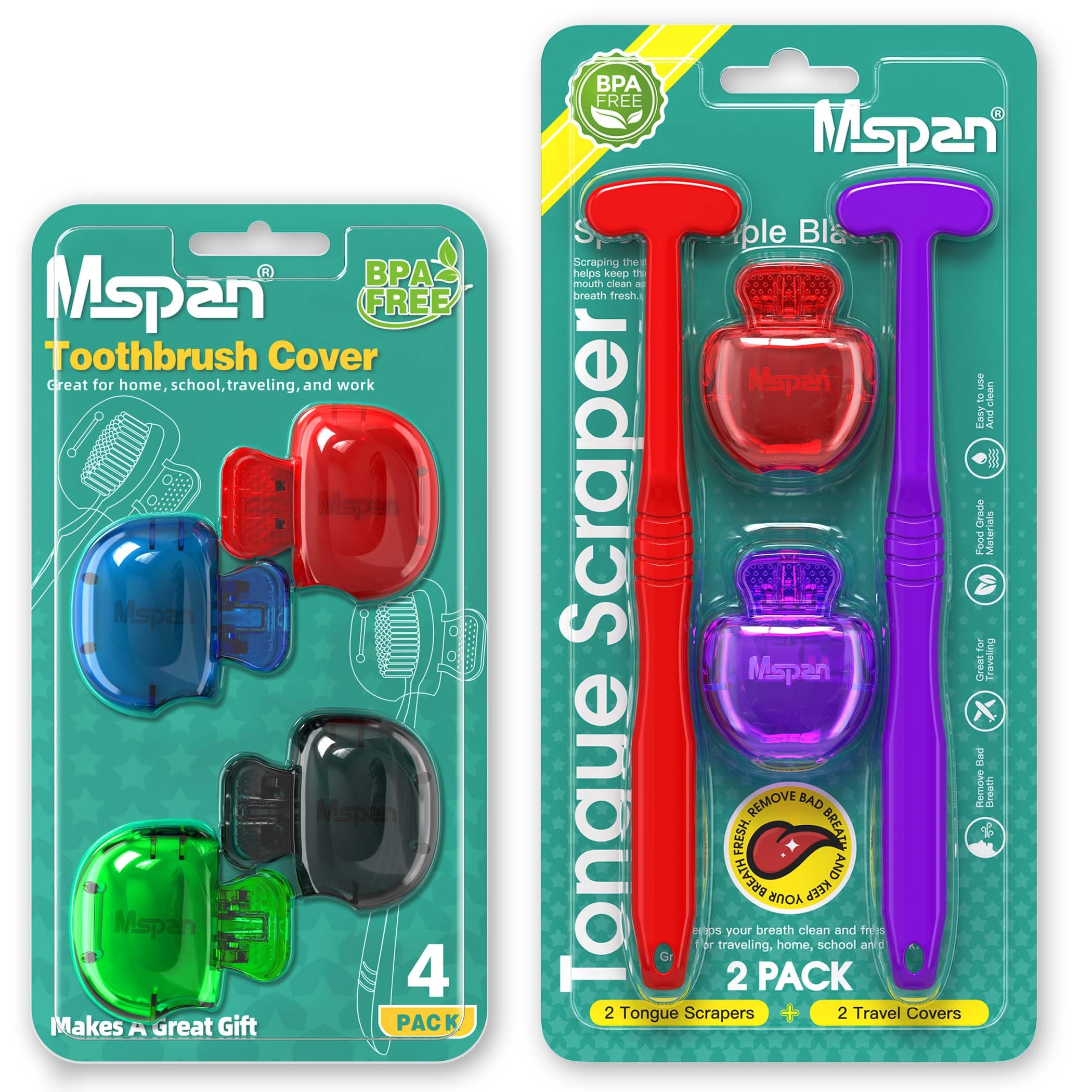 Front view of Mspan toothbrush head cover cap