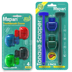Mspan Tongue Scraper Cleaner Brush - top view