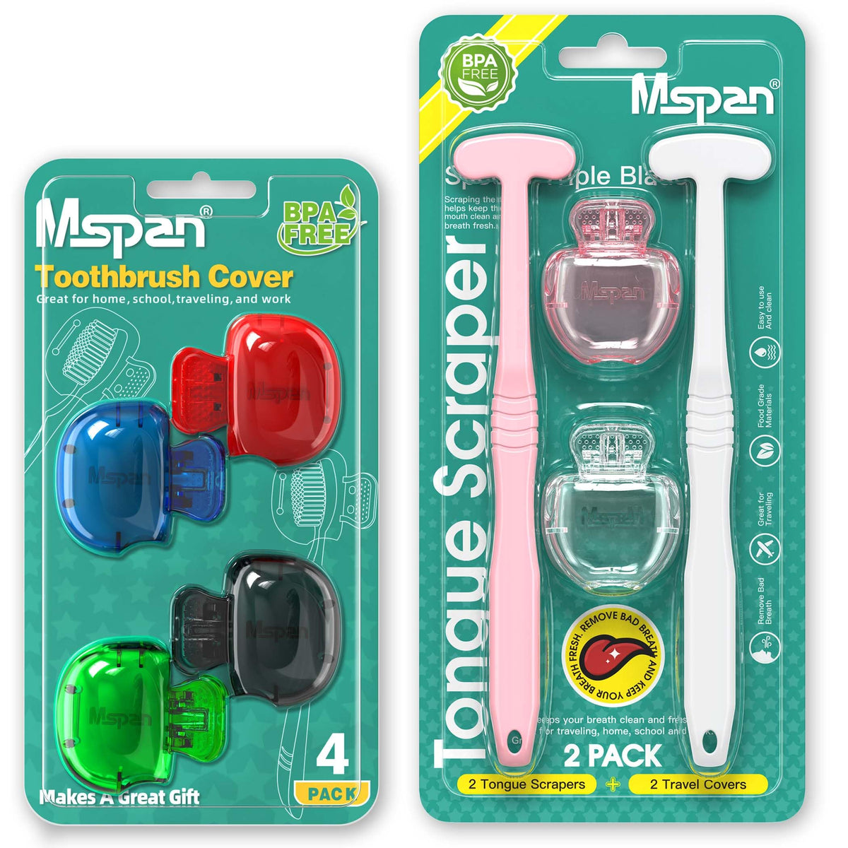 Mspan toothbrush head cover cap on a toothbrush