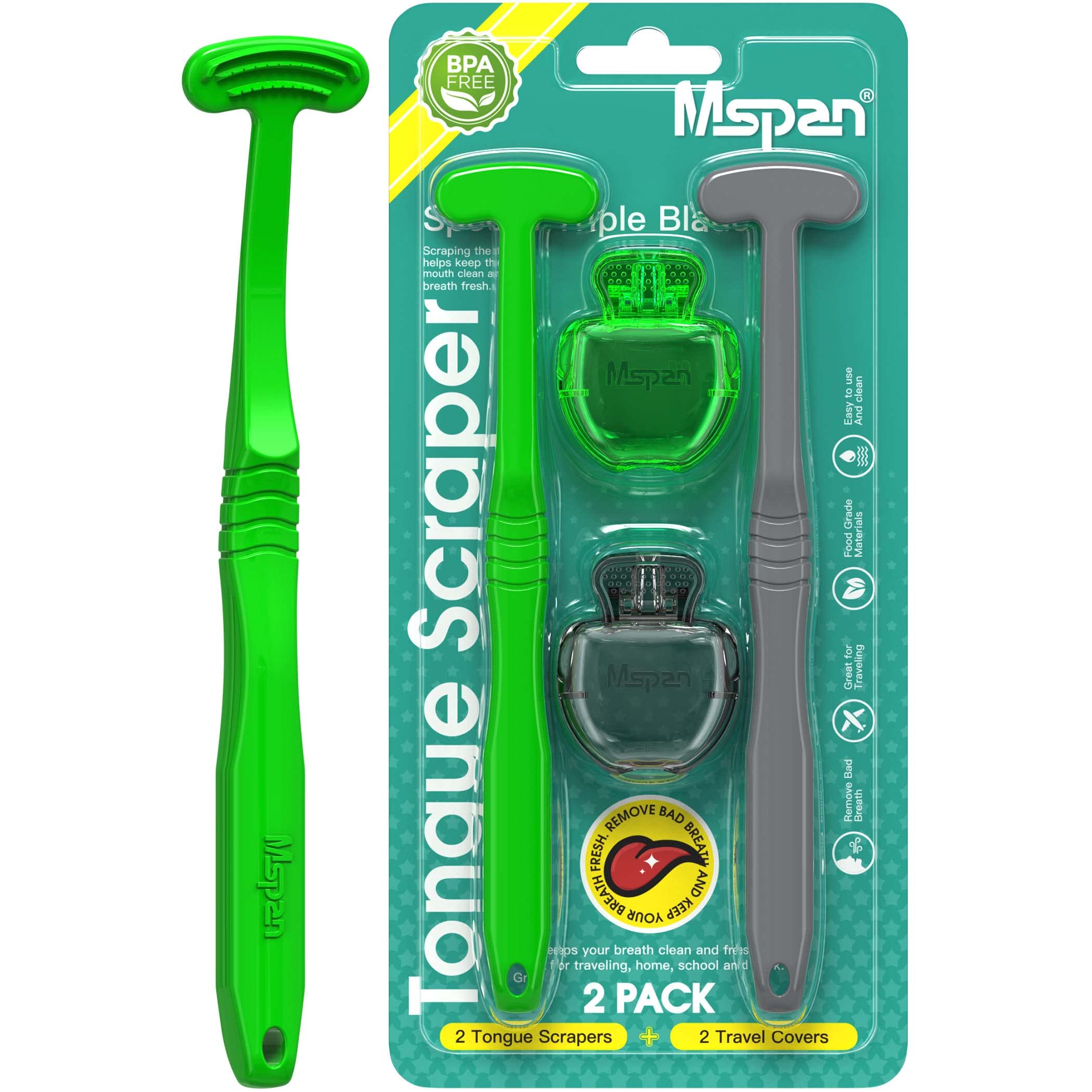 Adult using Mspan Tongue Scraper