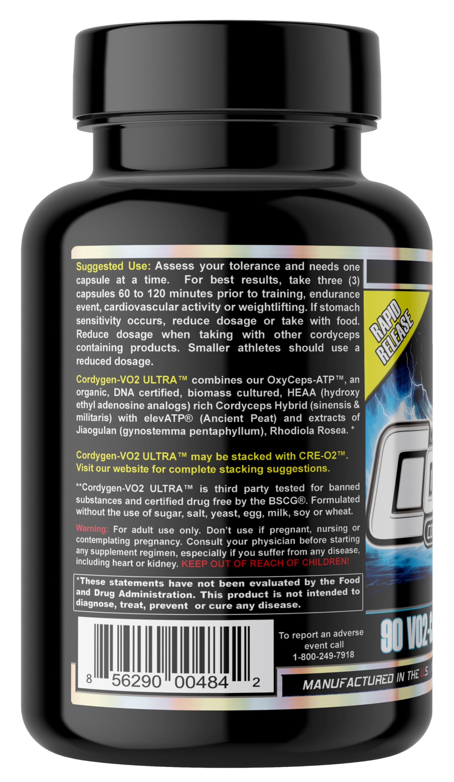 Athlete performing endurance training with supplement