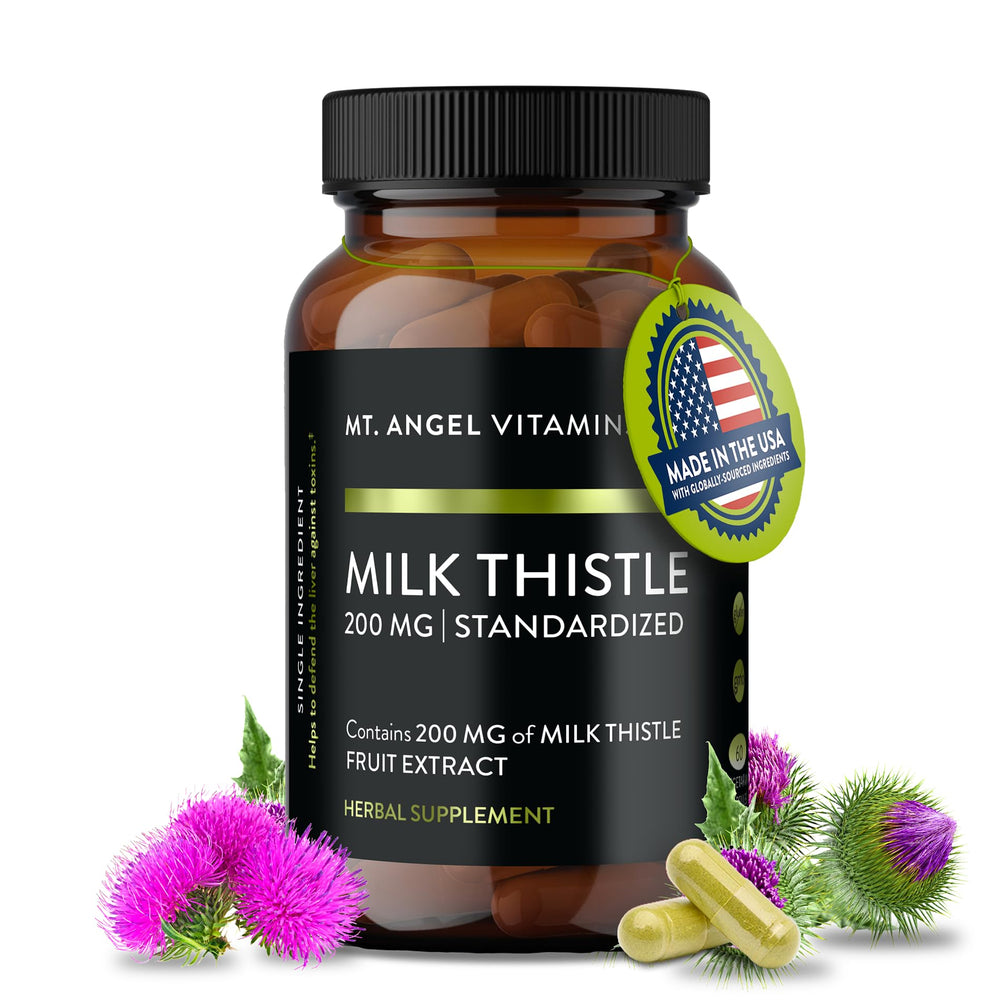 Mt. Angel Vitamins Milk Thistle bottle with 60 capsules