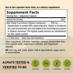 Milk Thistle 60 Capsules label