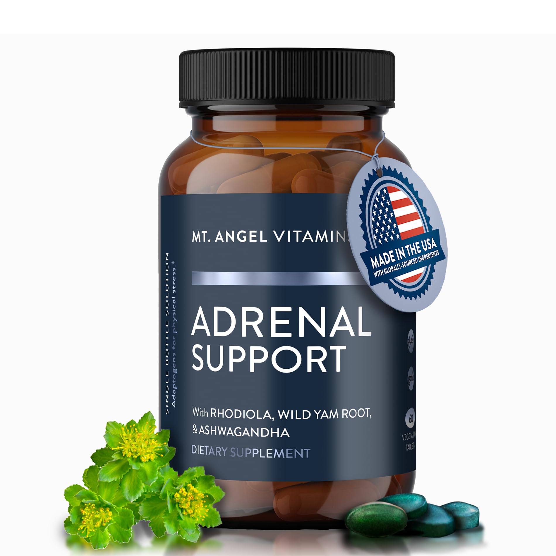 Mt. Angel Vitamins Adrenal Support packaging and bottle