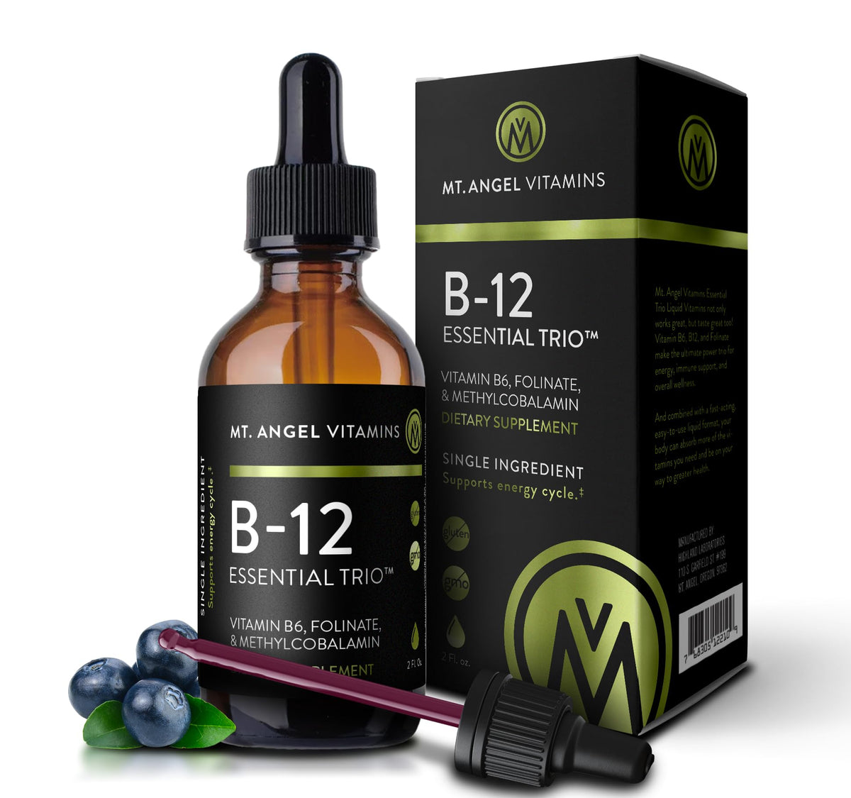 Mt. Angel Vitamins B12 Essential Trio bottle front view
