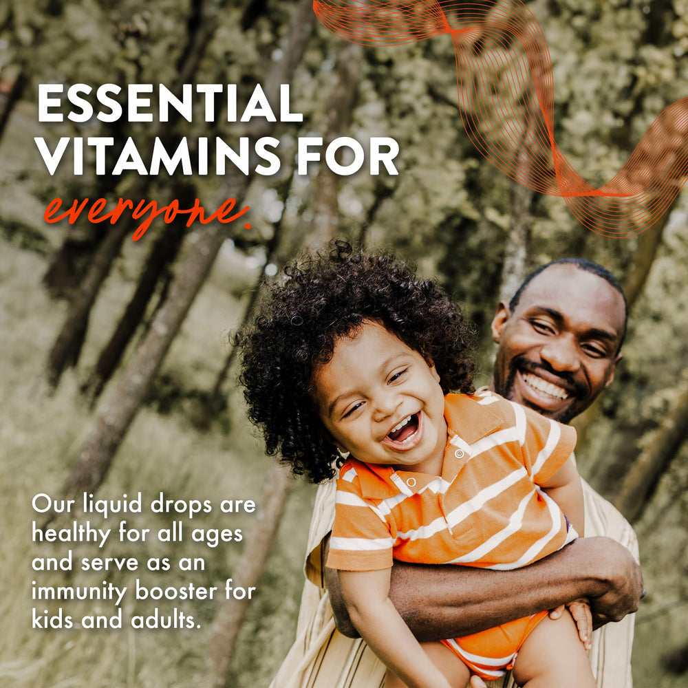 Dropper dispensing liquid from B12 Essential Trio