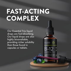 Liquid B12 drops added to a glass of water