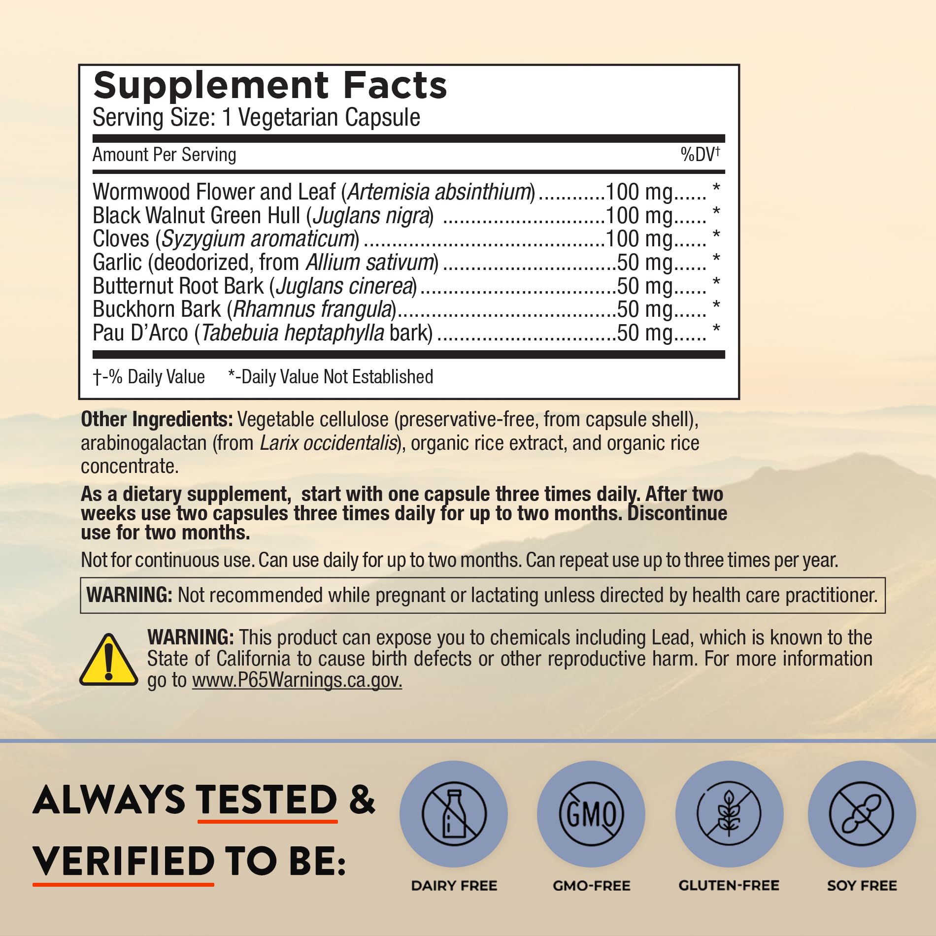 Cloves included in Para Response formula