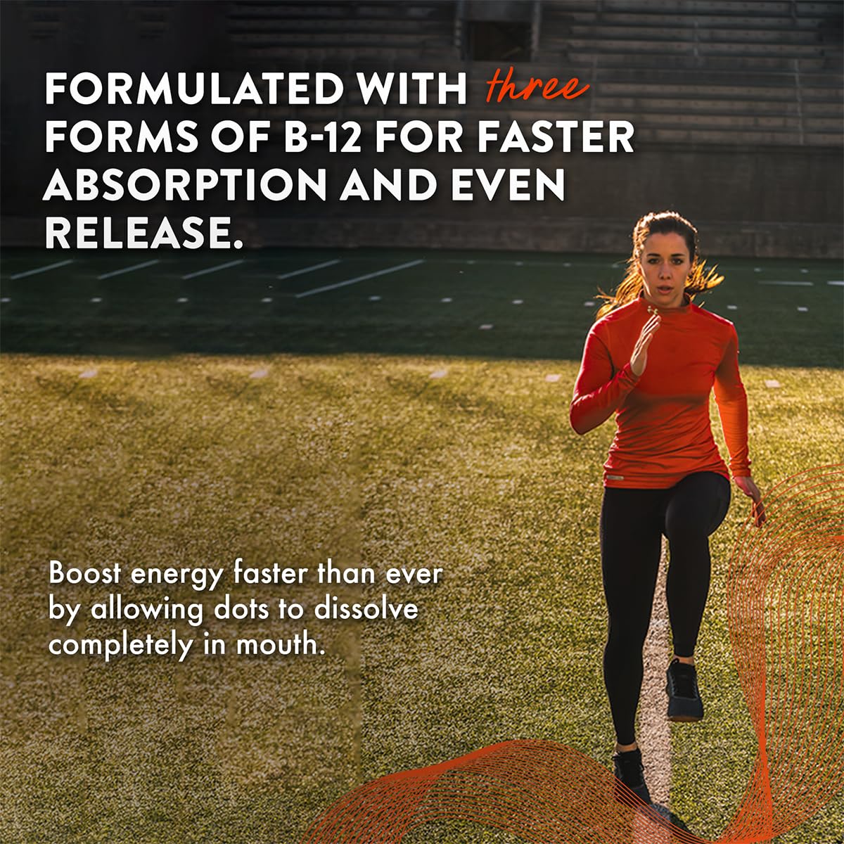 Orange-Cinnamon flavored B-12 Dots close-up