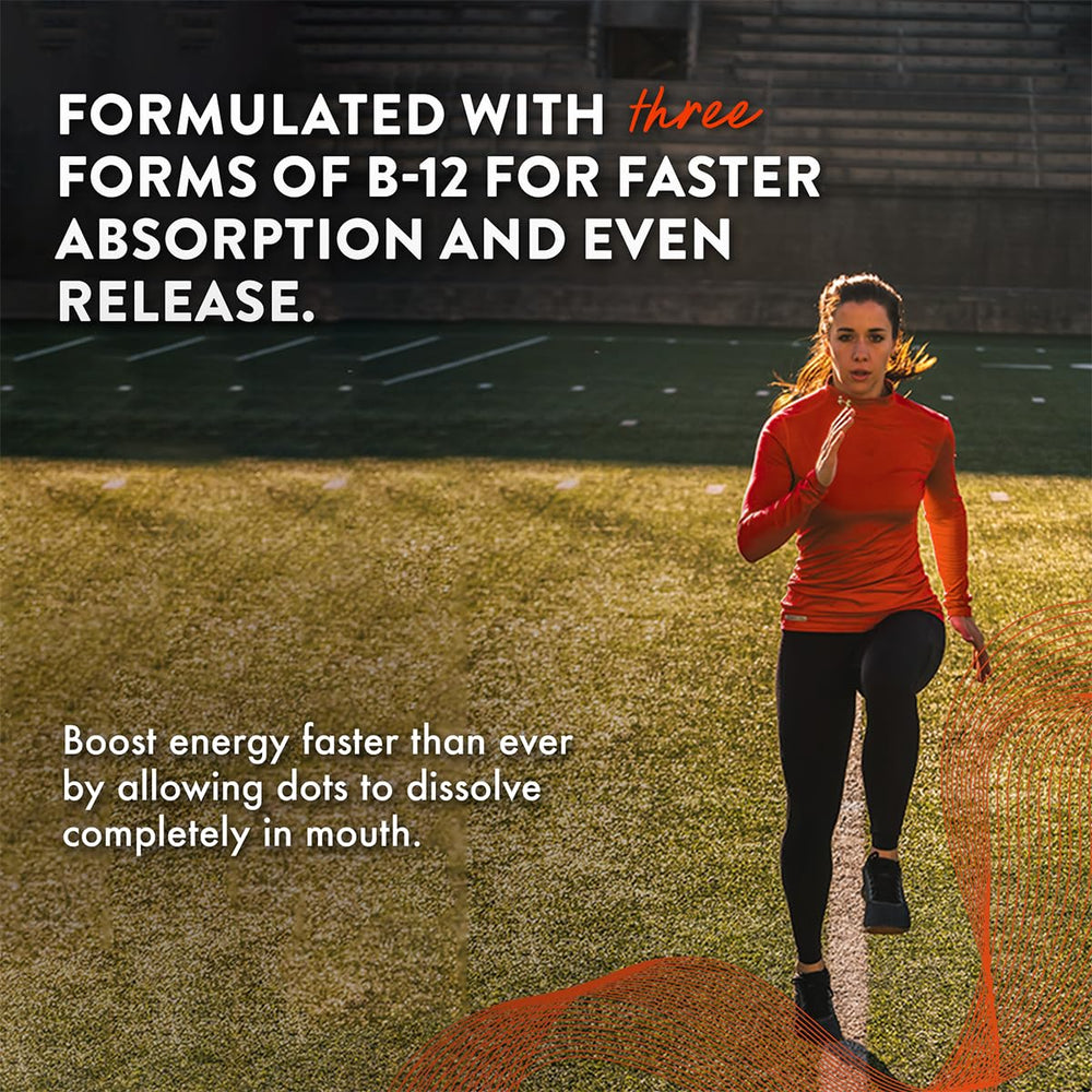 Orange-Cinnamon flavored B-12 Dots close-up