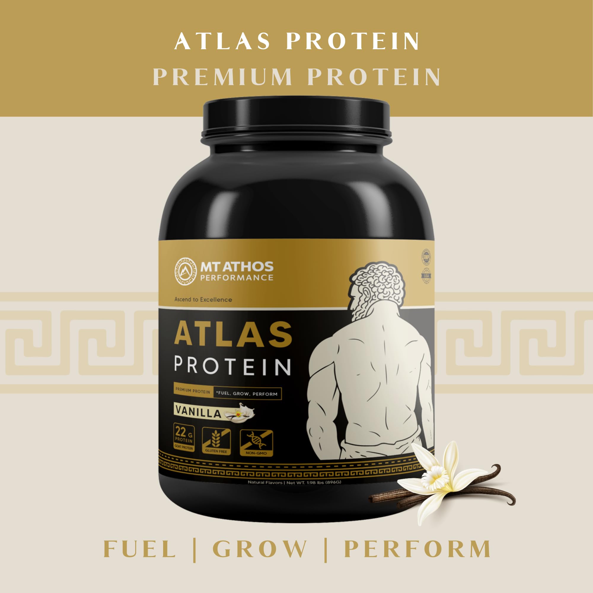 Mt Athos Performance Atlas vanilla shake close-up with creamy texture