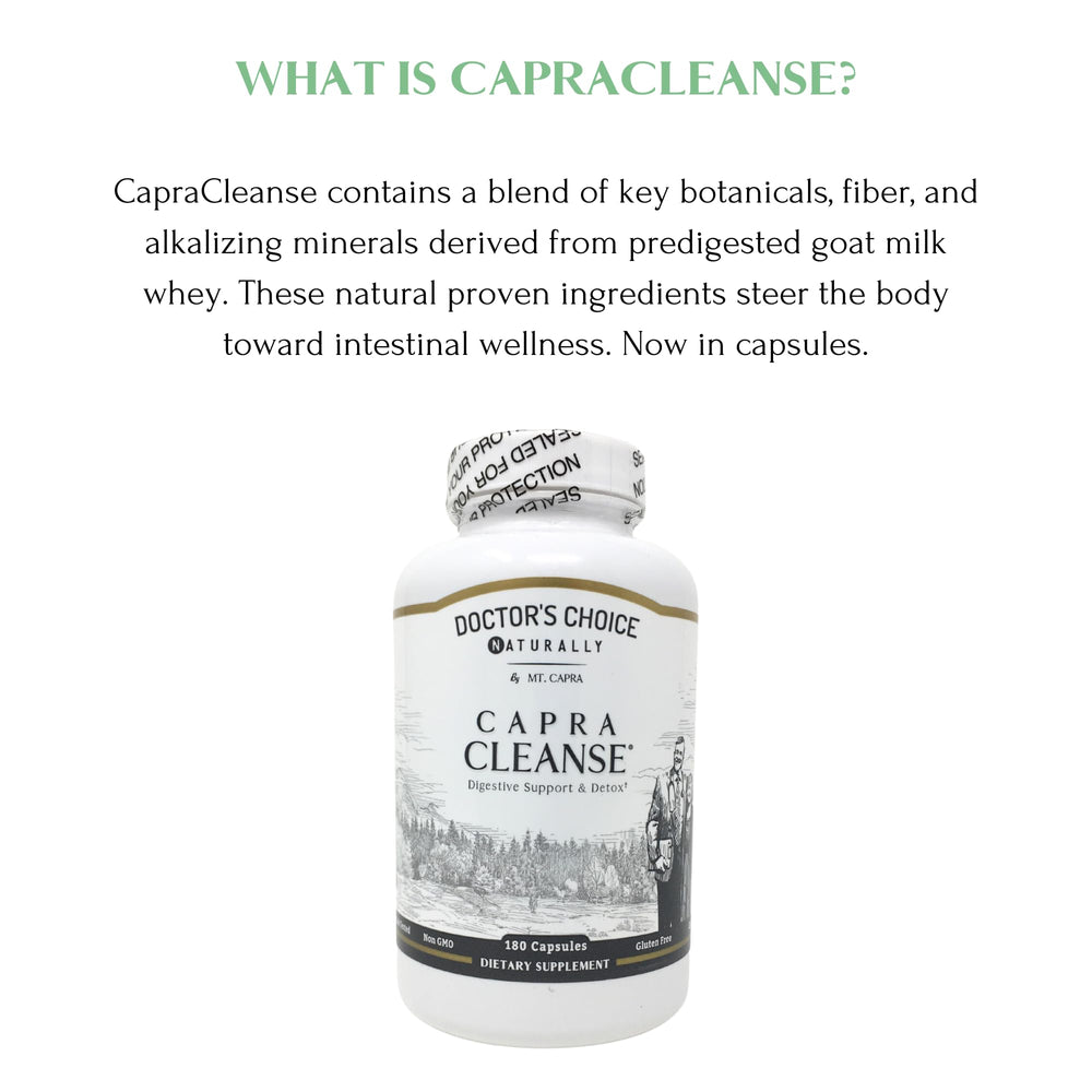 CapraCleanse powder blend with botanicals and enzymes for gut support