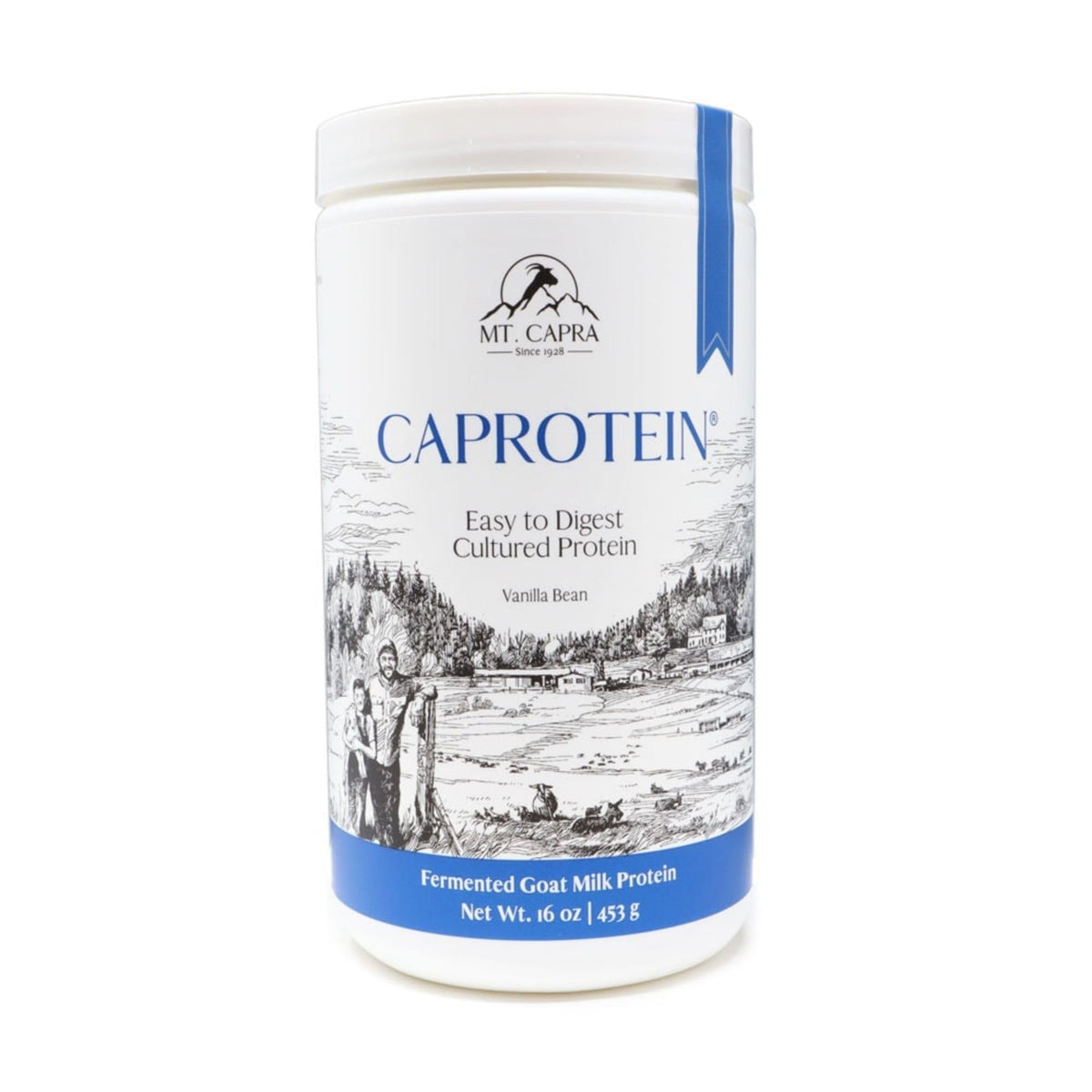 Mt Capra Caprotein Vanilla Bean 16 oz front view
