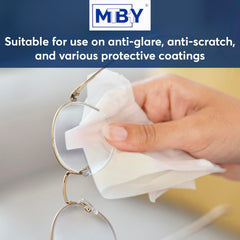 Close-up of wipes showing pre-moistened texture for lenses