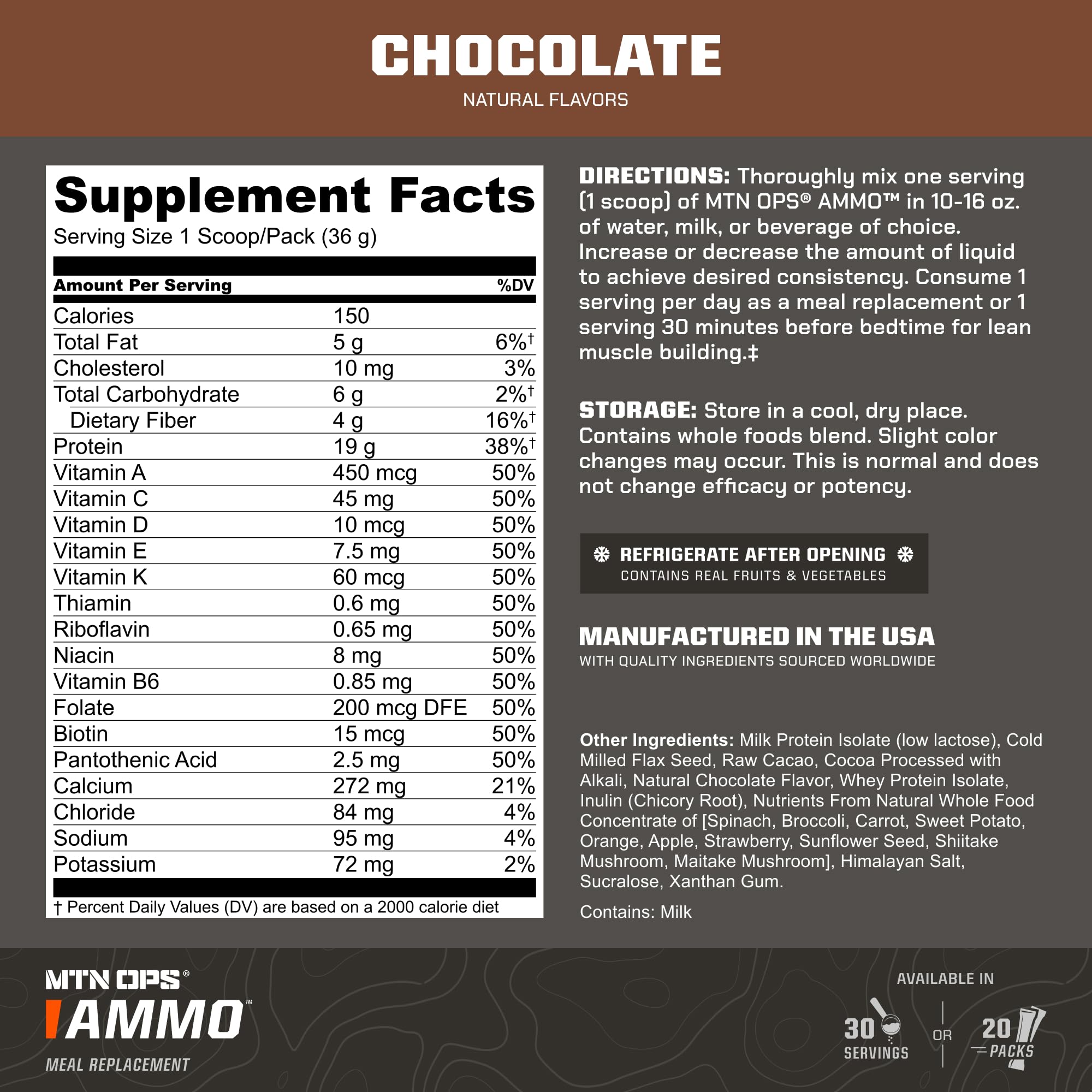 MTN OPS Ammo 19g protein per serving supports recovery
