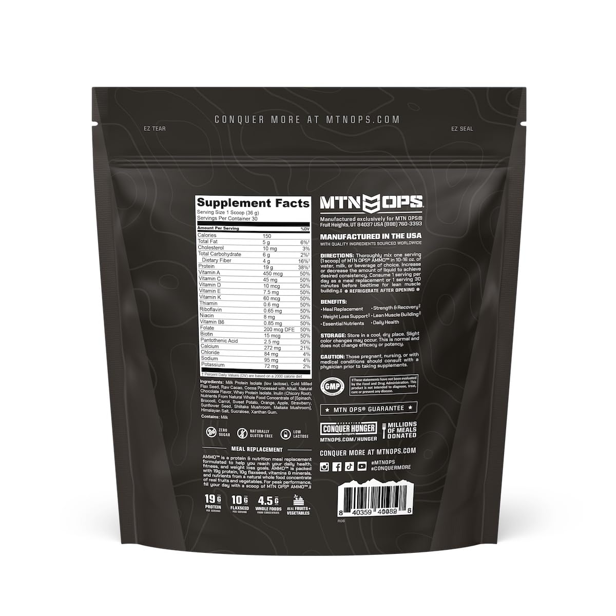 MTN OPS Ammo meal replacement mix for convenient fueling