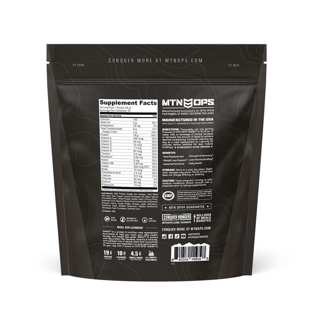 MTN OPS Ammo meal replacement mix for convenient fueling