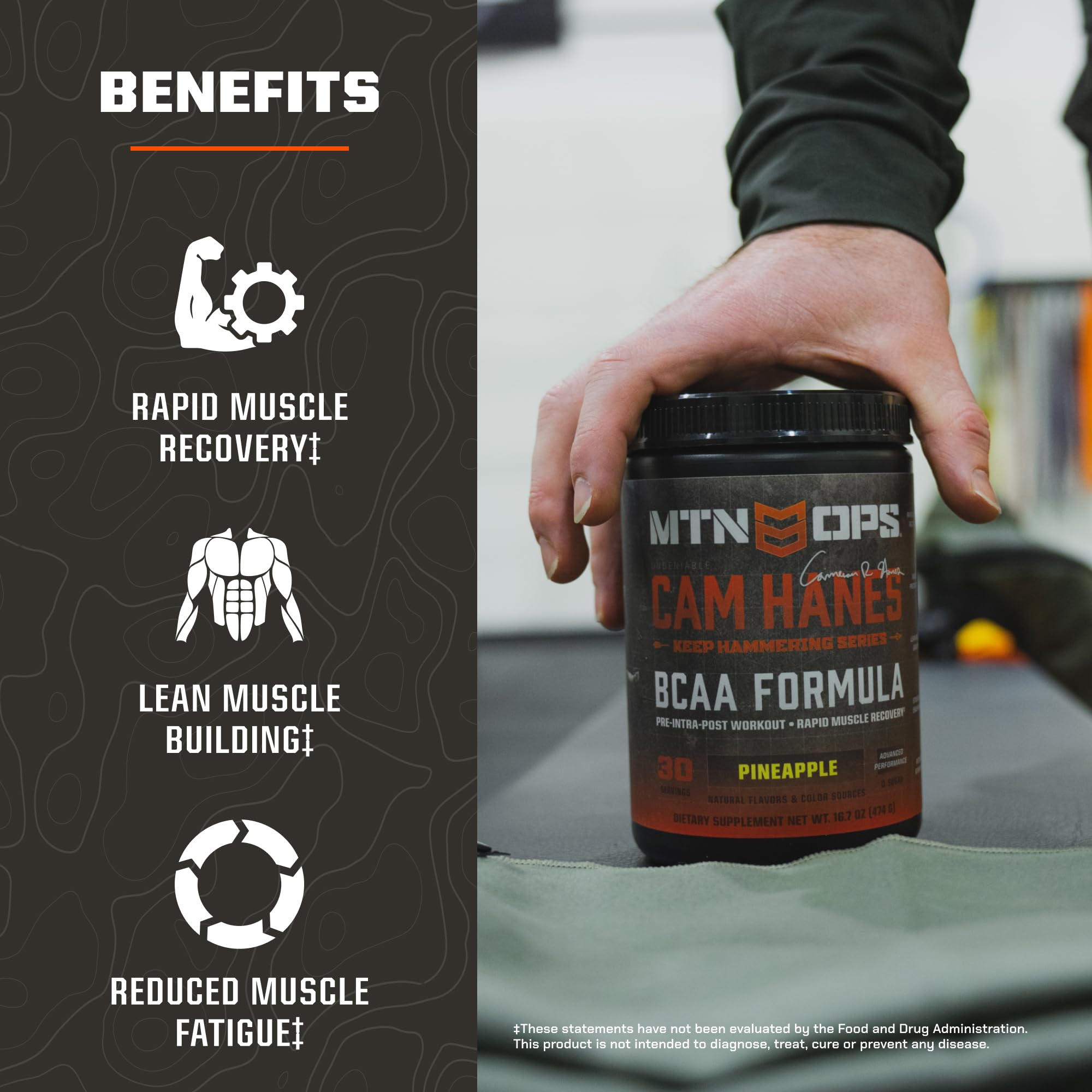 MTN OPS BCAA workout-scene captures athletes using the product during training.