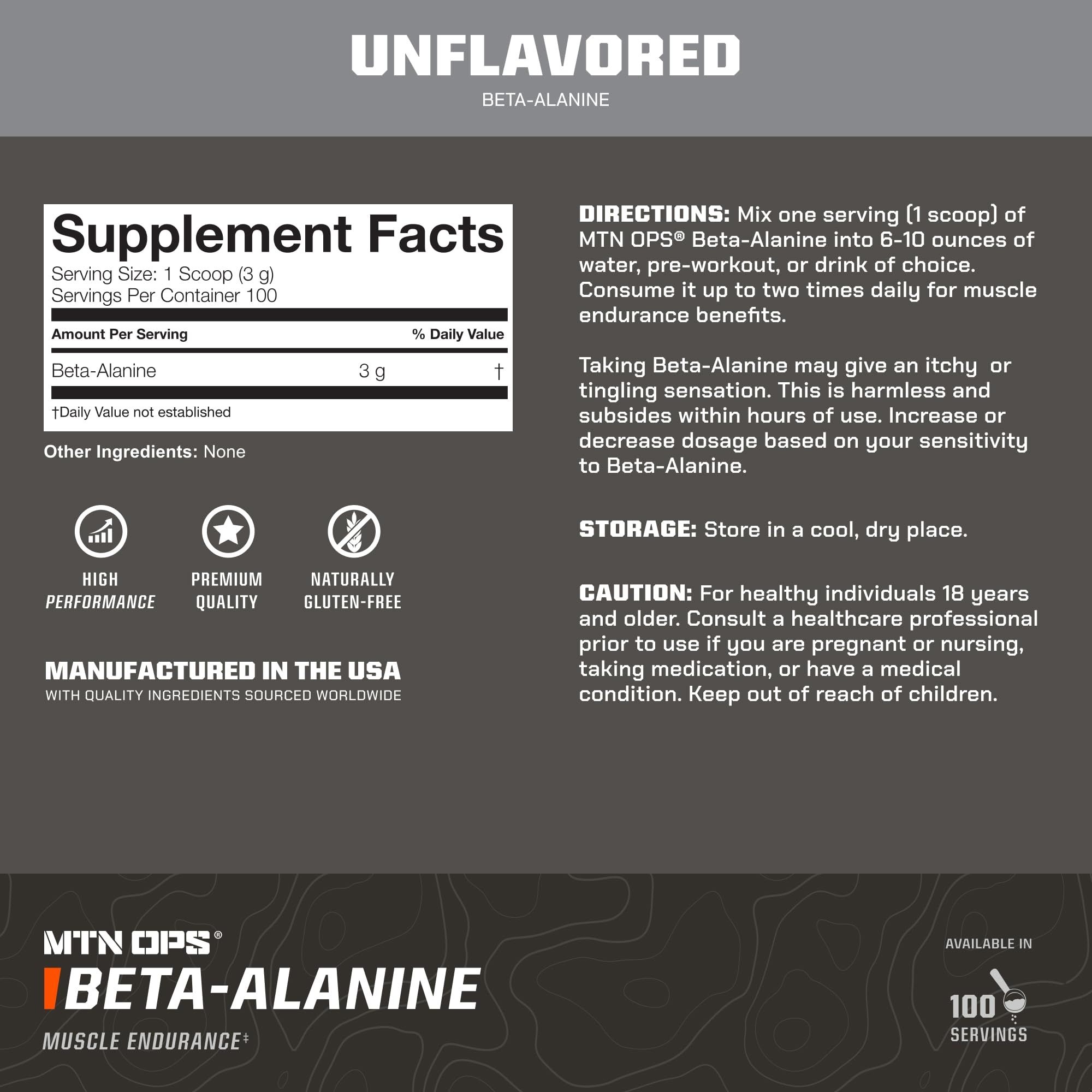 MTN OPS Beta Alanine powder in shaker cup prepping for high-intensity sets