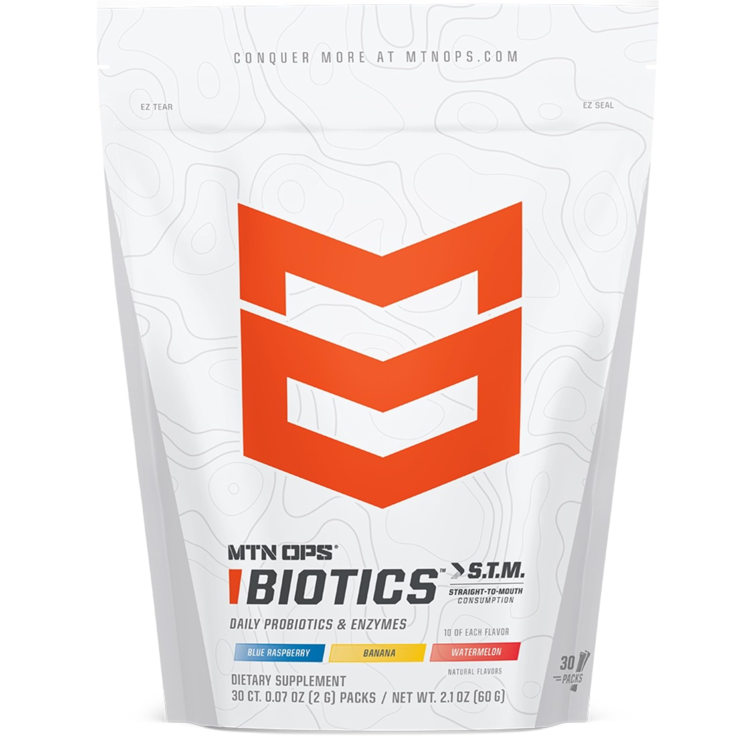 MTN OPS Biotics STM probiotic bottle