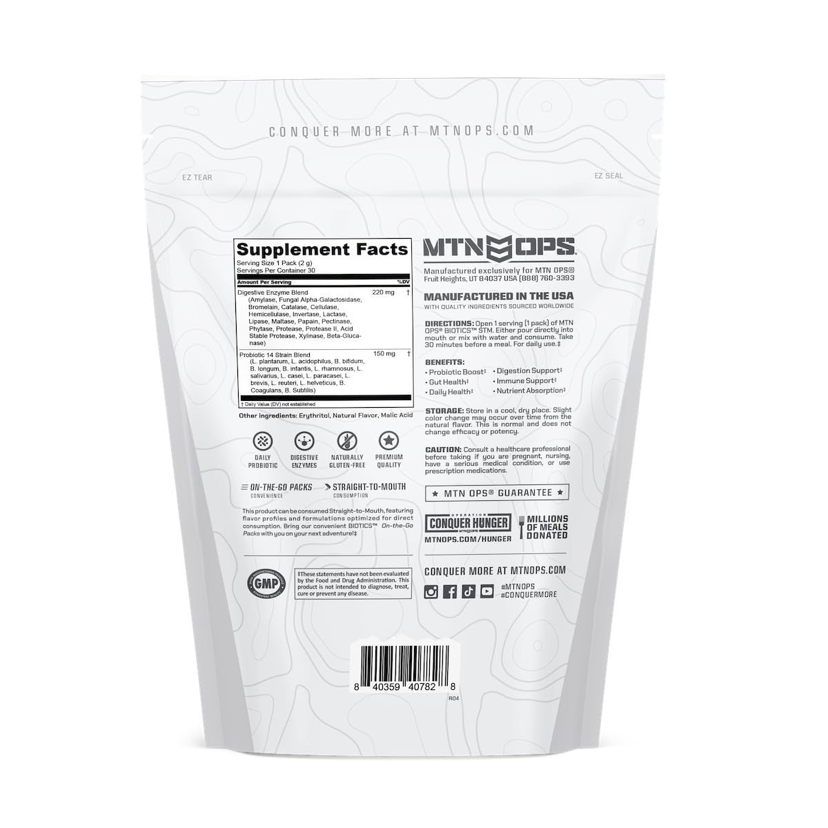 Digestive health benefits of MTN OPS Biotics STM probiotic