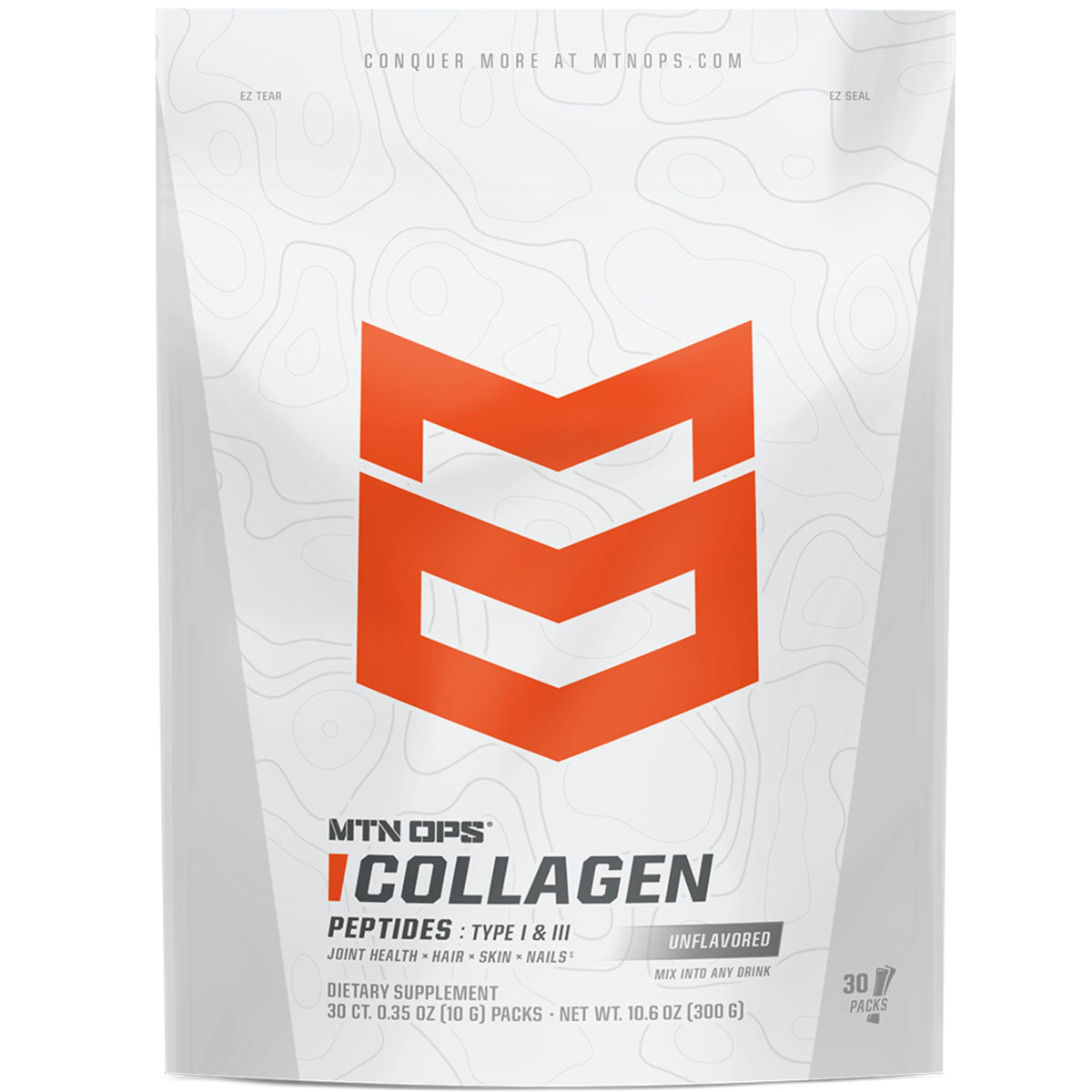 MTN OPS Collagen On-The-Go Pack - unflavored, 9g protein per serving