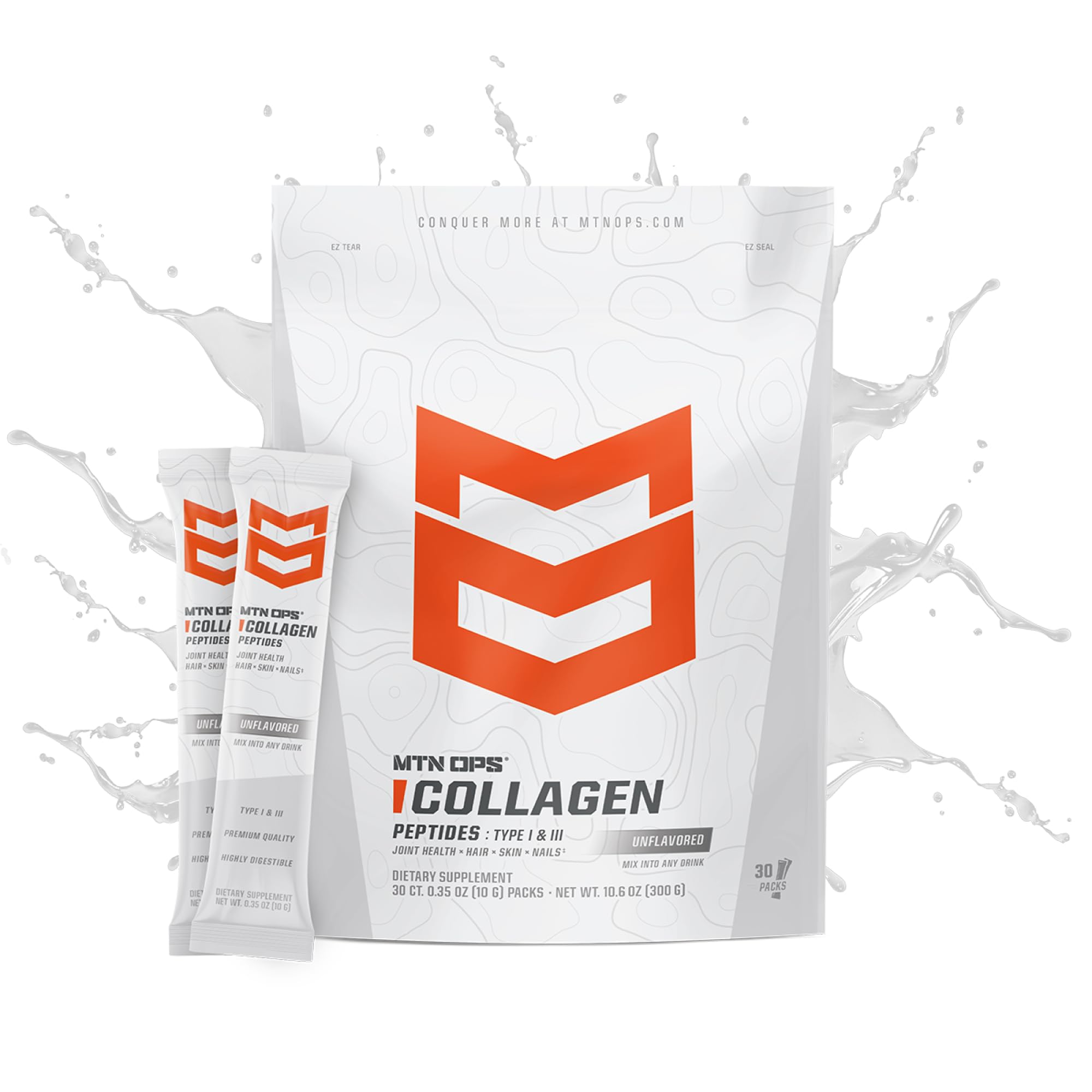 30-count MTN OPS collagen on-the-go packs (unflavored)