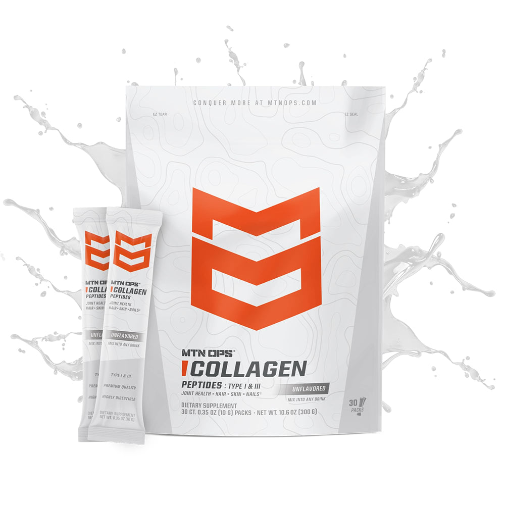 30-count MTN OPS collagen on-the-go packs (unflavored)