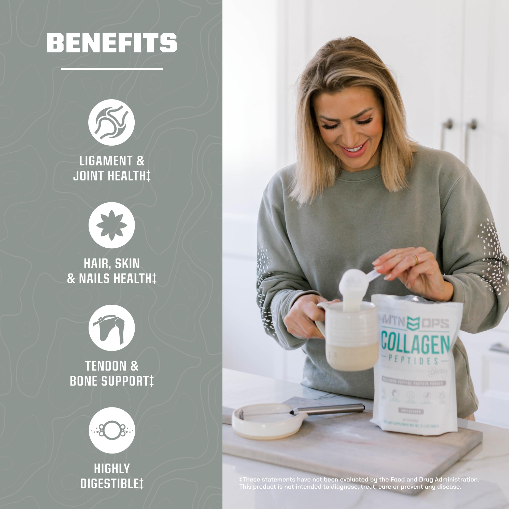 Close-up of hydrolyzed collagen powder texture