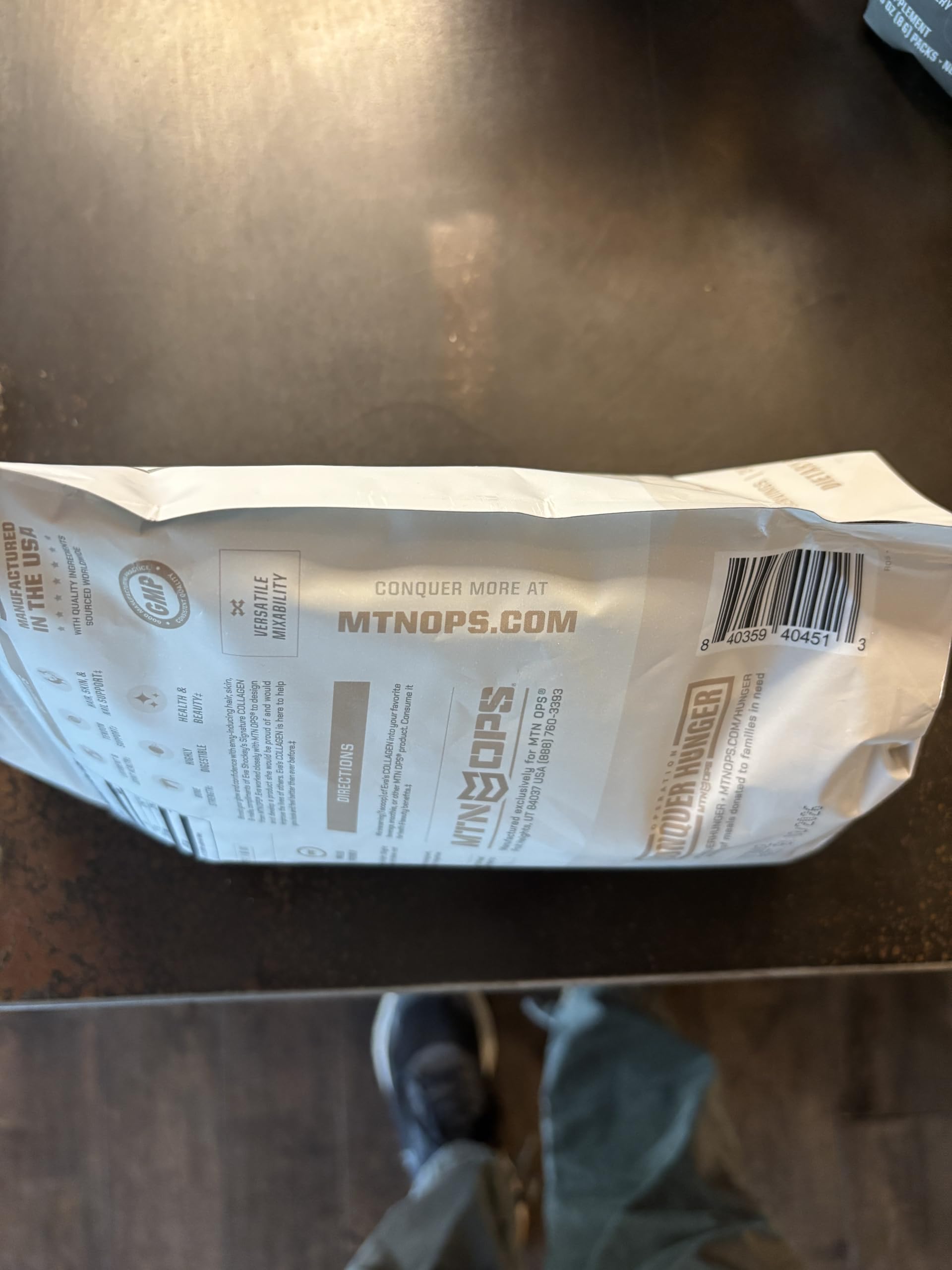 Outdoor lifestyle scene with collagen supplement