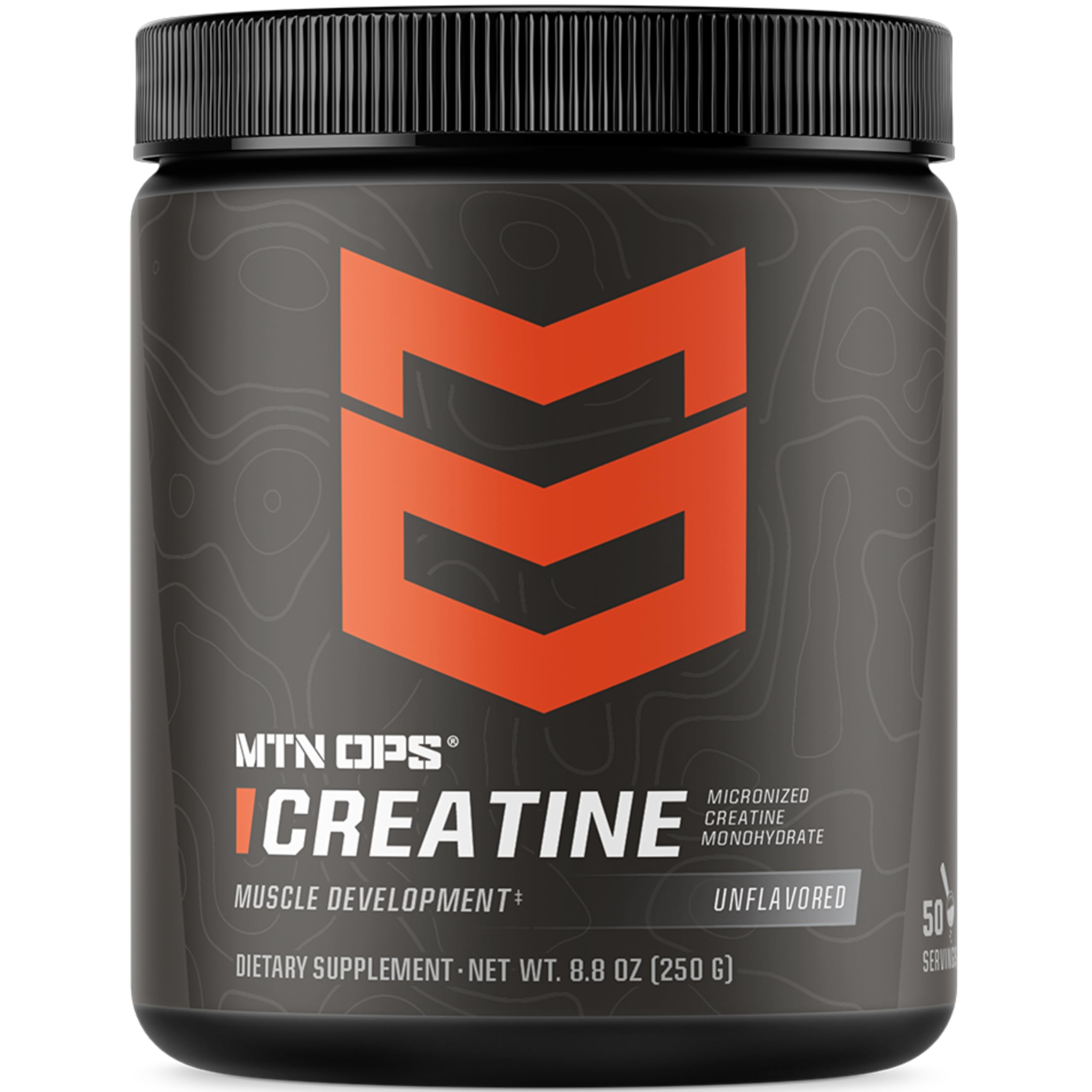 MTN OPS Creatine Monohydrate 50-serving tub front view