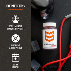 Close-up of MTN OPS D3 K2 Gummies with strawberry flavor