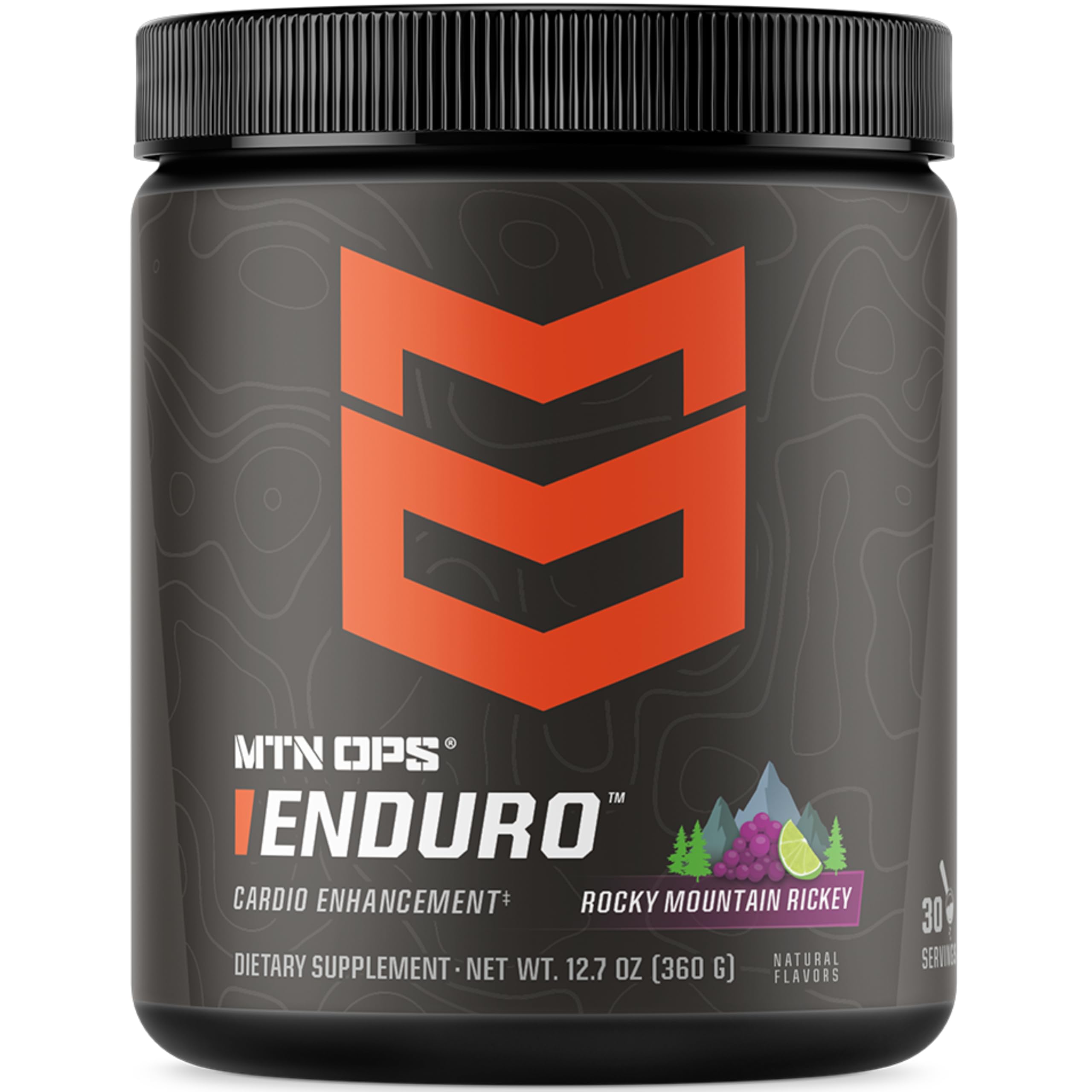 MTN OPS Enduro bottle front for a caffeine-free pre-workout option.