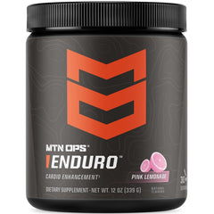 MTN OPS Enduro Pink Lemonade can—stimulant-free pre-workout option