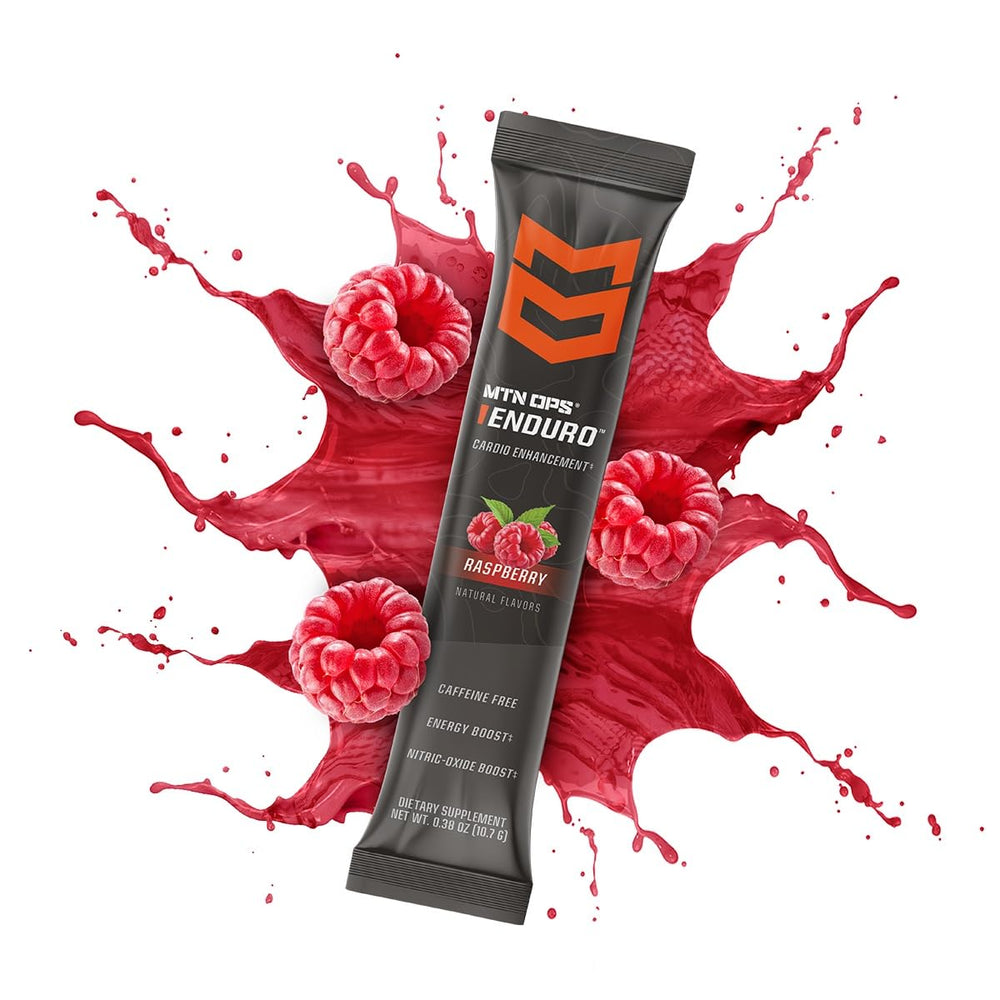 MTN OPS Enduro Raspberry ingredient panel blur hints at absorption-focused formulation.