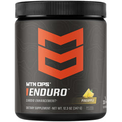 MTN OPS Enduro pineapple-crush tub shows caffeine-free energy support for workouts.