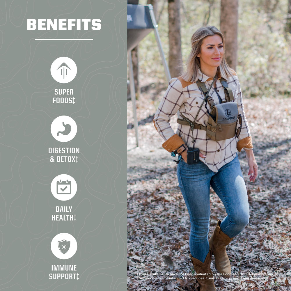 Serving information for MTN OPS Eva Shockey Super Greens Strawberry