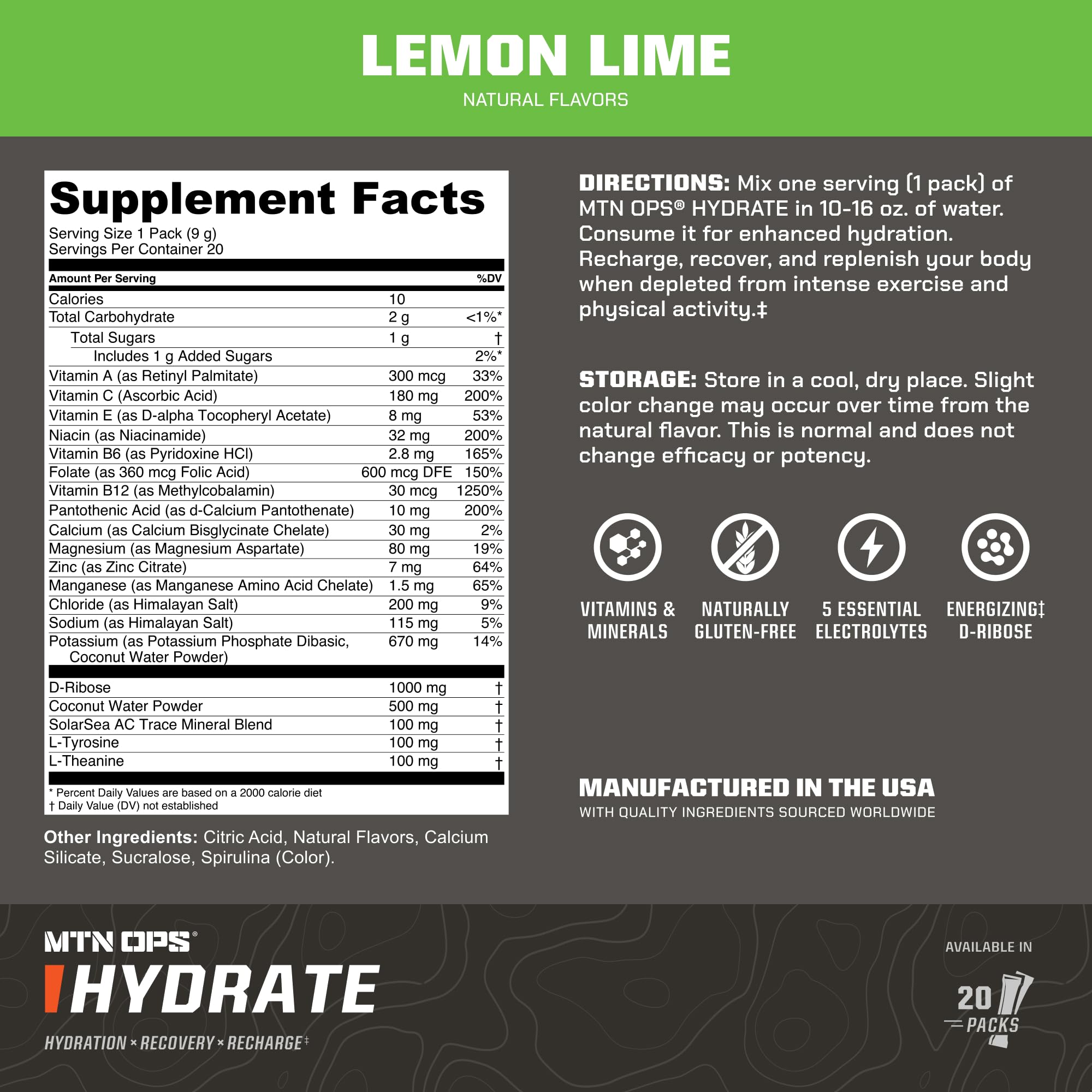 MTN OPS Hydrate packets-on-the-go provide convenient single-serve electrolyte rehydration