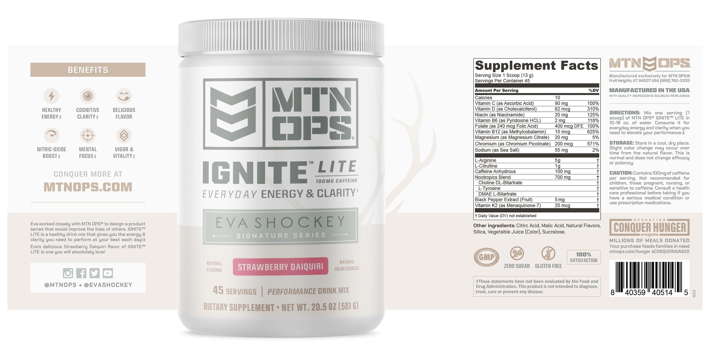 MTN OPS Ignite Lite with Eva Shockey lifestyle context for outdoor energy