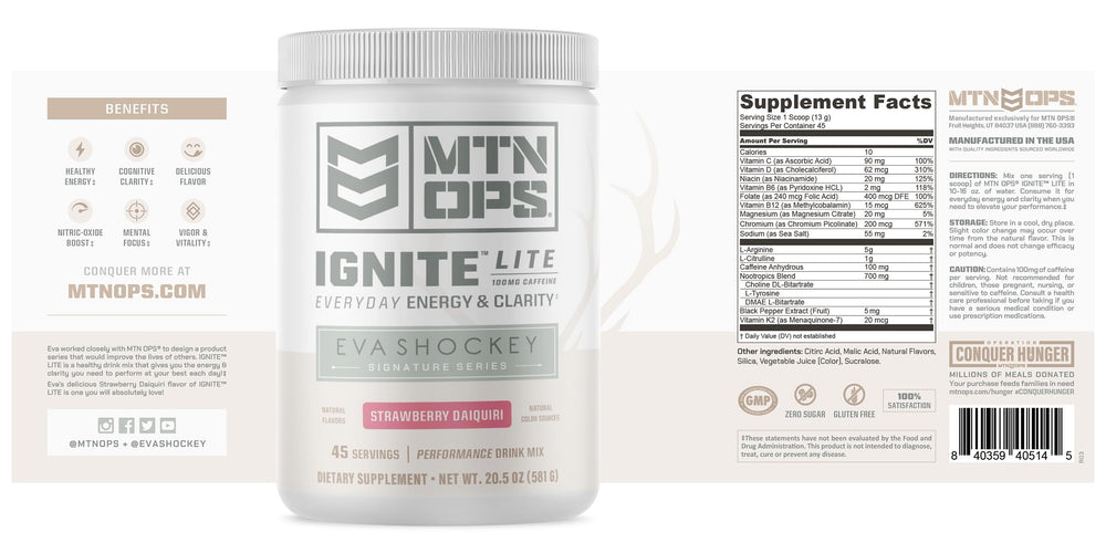 MTN OPS Ignite Lite with Eva Shockey lifestyle context for outdoor energy
