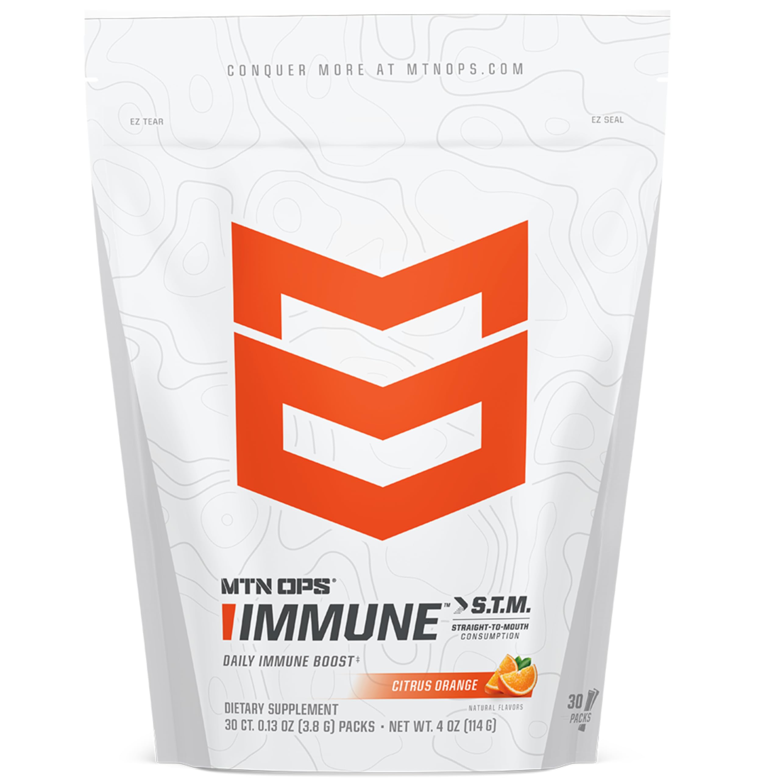 MTN OPS Immune STM Citrus powder drink mix sachet packaging