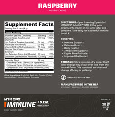 MTN OPS Immune STM Raspberry packaging and label