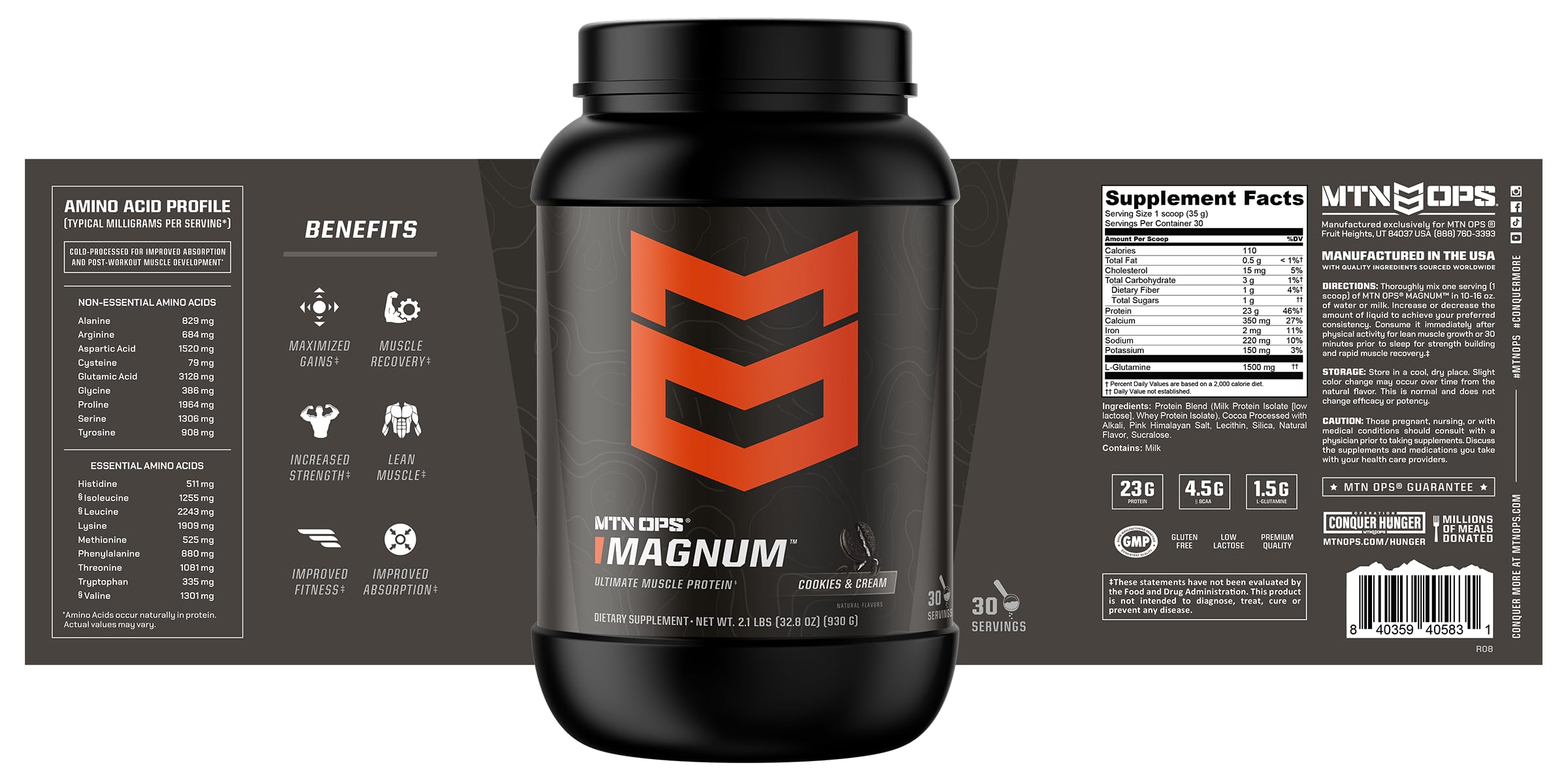 MTN OPS Magnum cold-processed protein for fast absorption after workouts