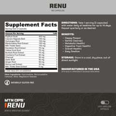 Close-up of MTN OPS Renu bottle - 60 capsules