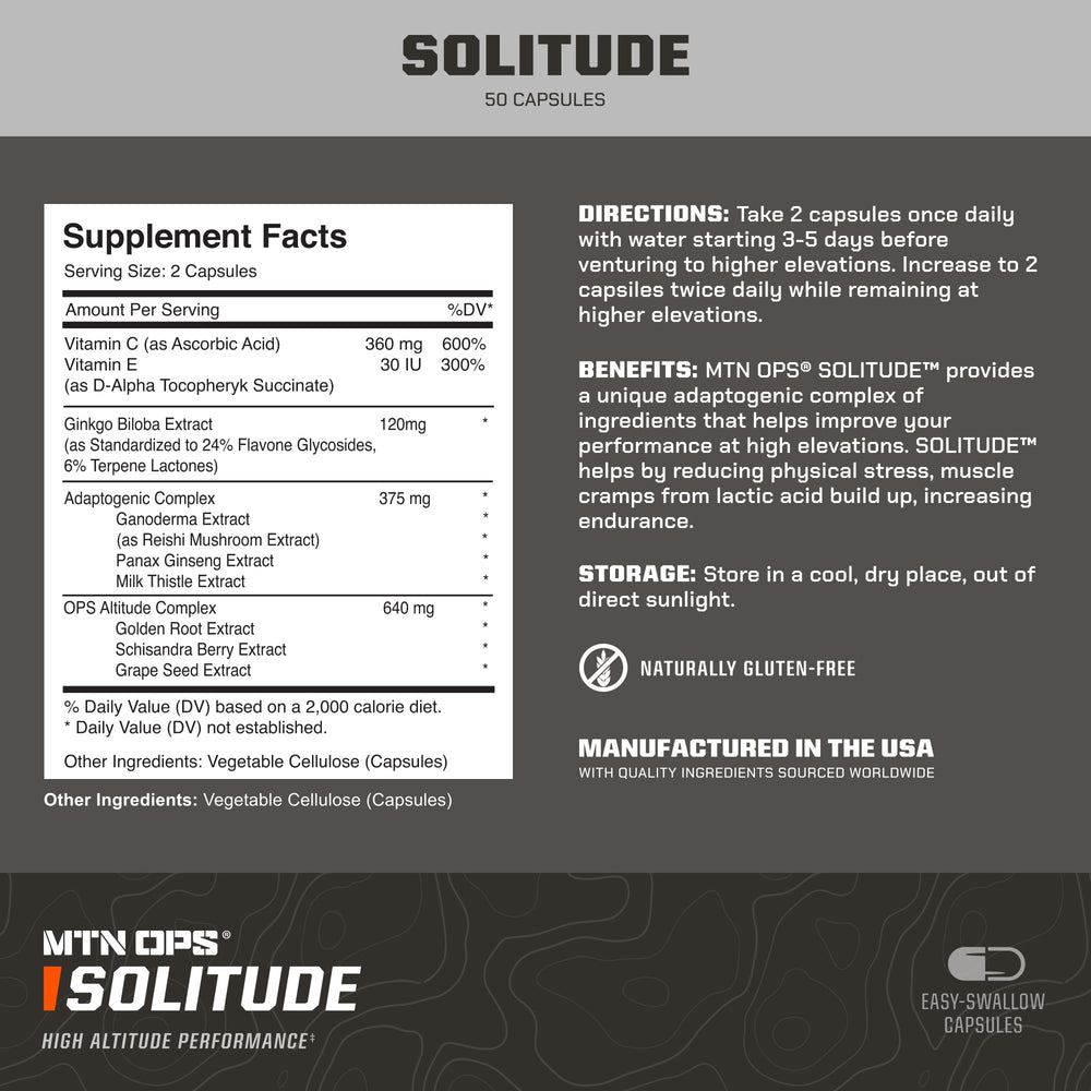 Solitude adaptogenic complex ingredients illustration